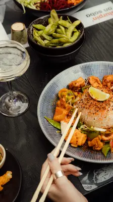 a table of vegan food