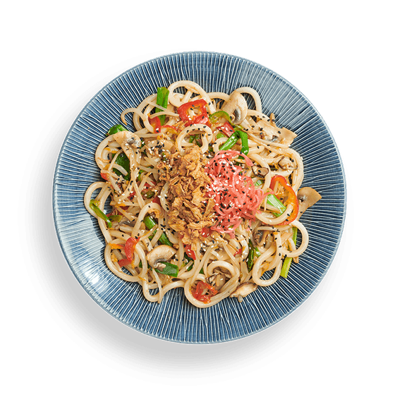 yaki soba yasai | mushroom with udon noodles (vg)