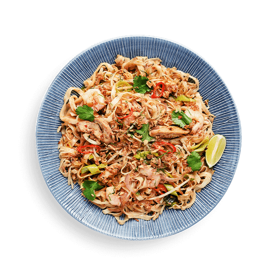 chicken + prawn pad thai