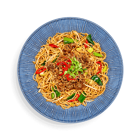 crispy pulled shiitake saku saku soba (vegetarian)