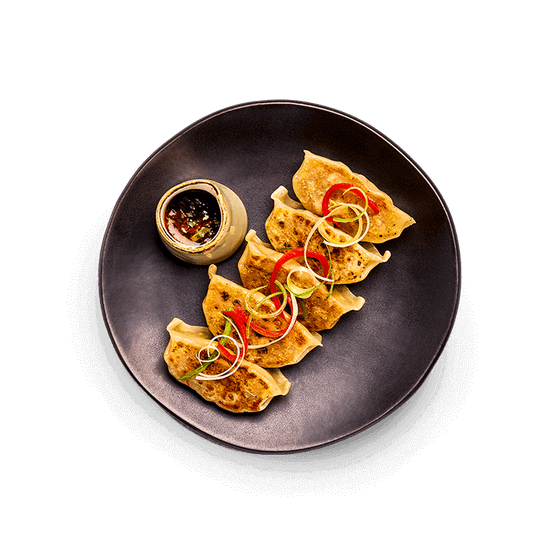 beef + kimchee gyoza