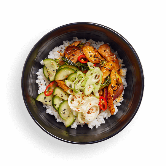 chicken gochujang rice bowl