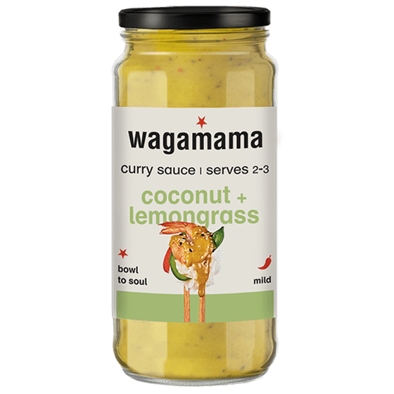 a jar of wagamama coconut + lemongrass curry sauce